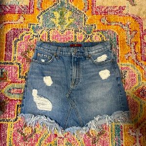 7 FOR ALL MANKIND denim high rise mink skirt